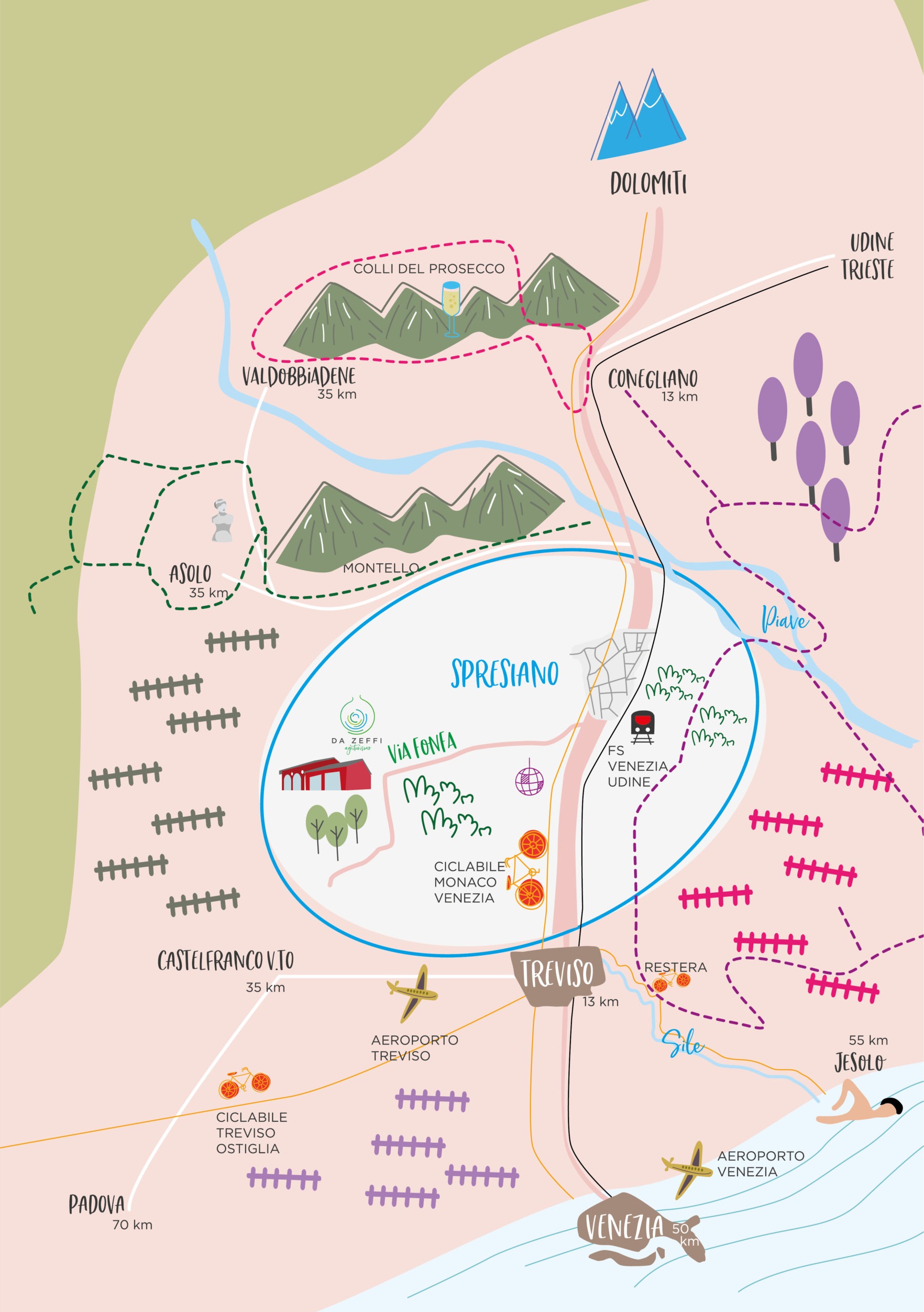 Mappa dei dintorni di Agriturismo da Zeffi